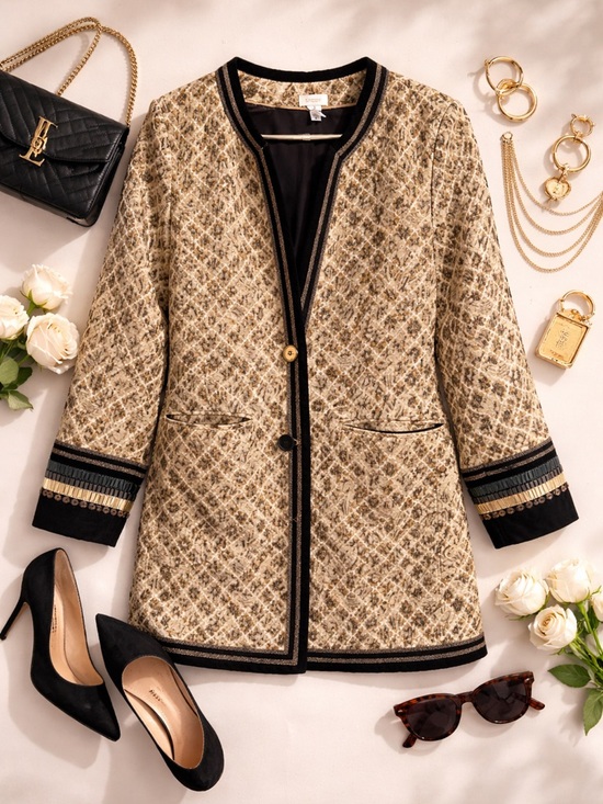 Chico's Jackets & Blazers - Chico’s Tapestry Jacket Embellished Cuff Statement Blazer Boho Luxe 1